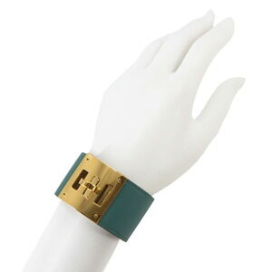 HERMES Green Leather Bracelet